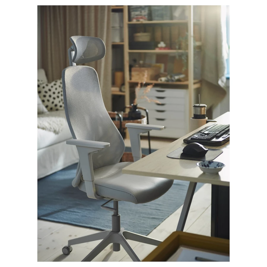 Игровой/офисный стул - IKEA MATCHSPEL/МАТЧСПЕЛ ИКЕА, 66х66 см, белый (изображение №5)