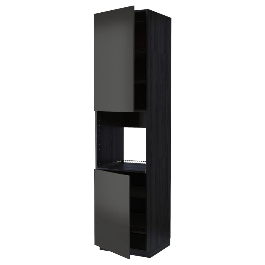 Кухонный шкаф-пенал - IKEA METOD/МЕТОД ИКЕА, 240х60х60 см, черный (изображение №1)
