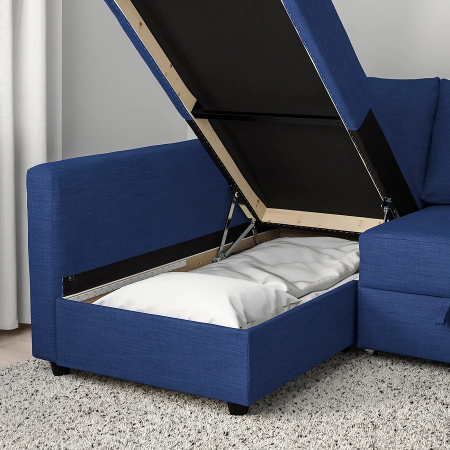 Угловой диван-кровать - IKEA FRIHETEN, 66x151x230см, cиний, ФРИХЕТЭН ИКЕА (изображение №5)