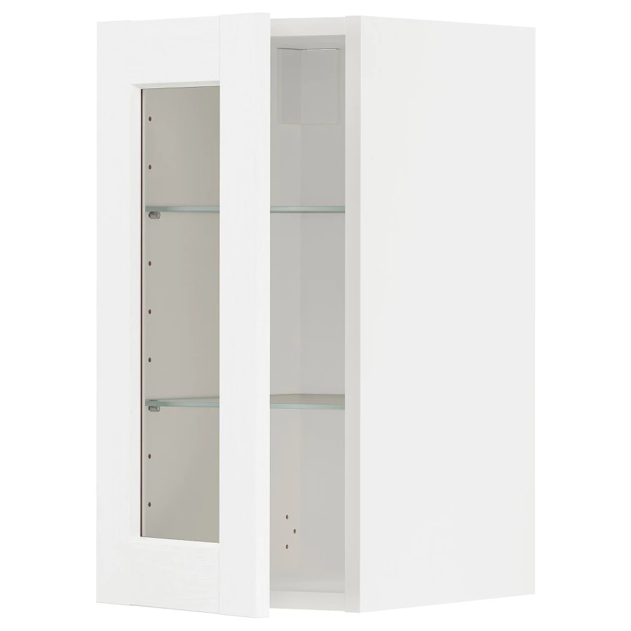 Шкаф со стеклянными дверцами  - METOD  IKEA/  МЕТОД ИКЕА, 60х30  см, белый (изображение №1)
