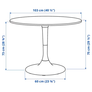 Второе фото. Стол круглый - IKEA DOCKSTA, 103х75 см, белый, ДОКСТА ИКЕА