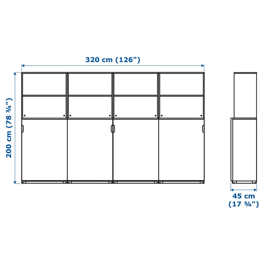 Комбинация с раздвижными дверями - IKEA GALANT/ГАЛАНТ ИКЕА, 200х45х320 см, белый (изображение №6)