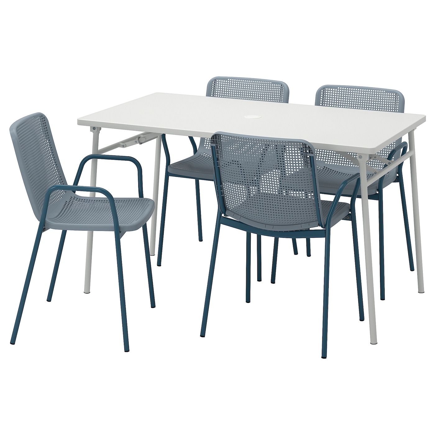 Стол+4 кресла - TORPARÖ/TORPARО IKEA/ ТОРПАРЕ ИКЕА, 130 см, серый/белый