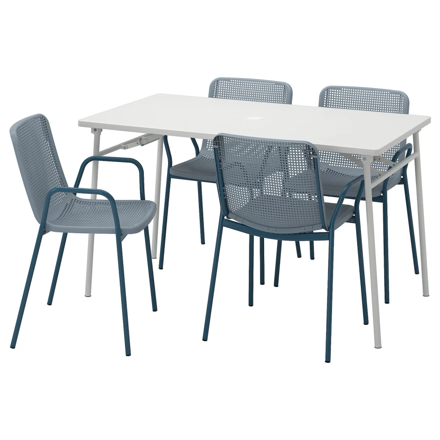 Стол+4 кресла - TORPARÖ/TORPARО IKEA/ ТОРПАРЕ ИКЕА, 130 см, серый/белый (изображение №1)