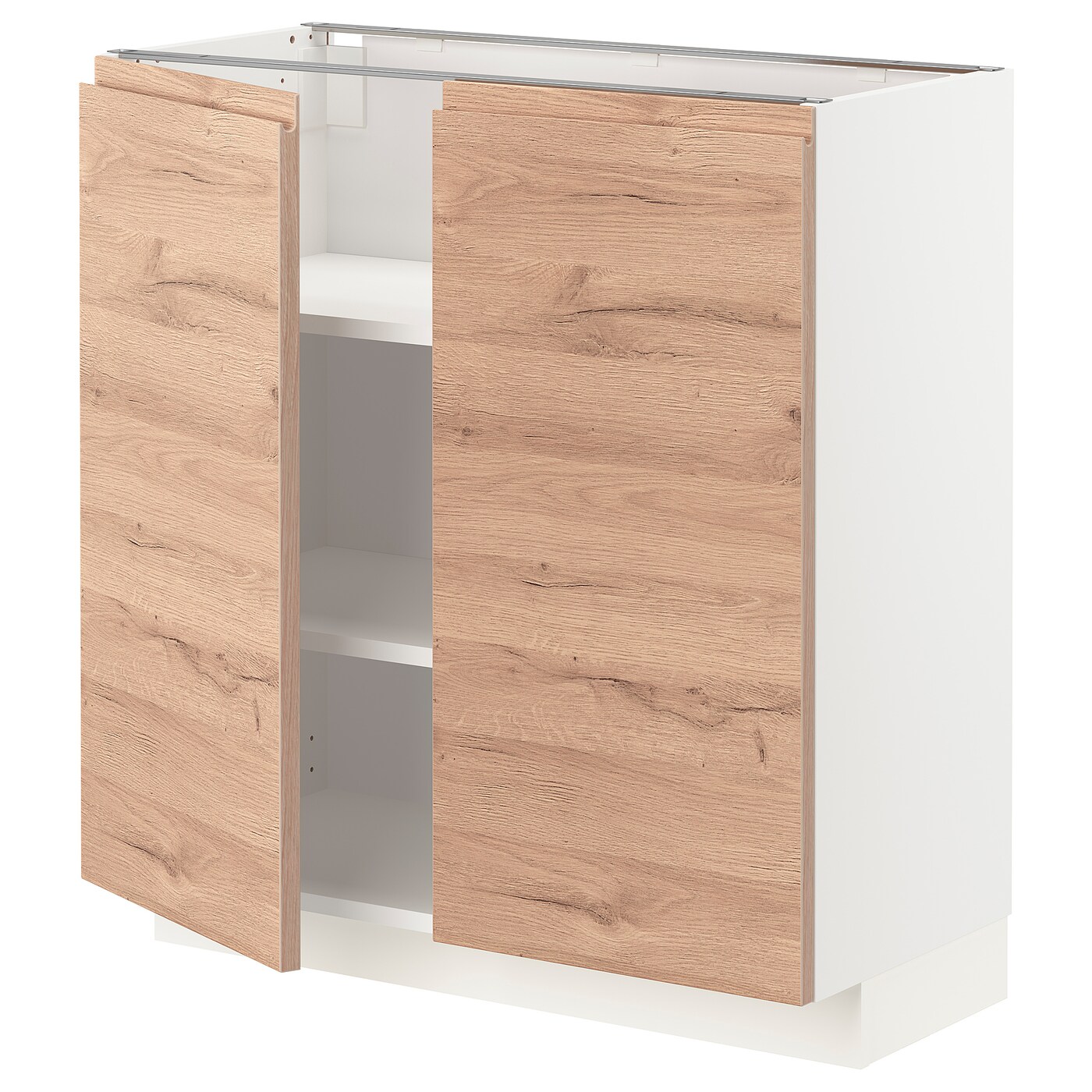 Напольный шкаф - IKEA METOD, 88x39x80см, белый/светло-коричневый, МЕТОД ИКЕА