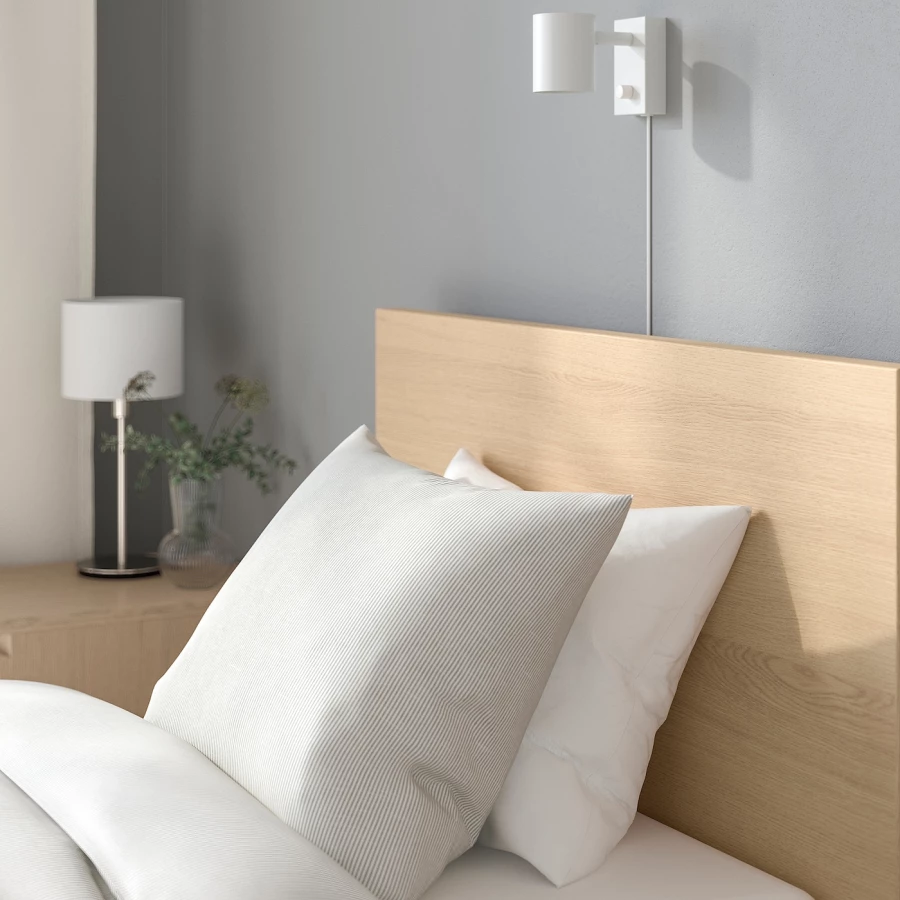 Каркас кровати - IKEA MALM/LINDBАDEN/LINDBÅDEN, 90х200 см, дубовый шпон, беленый МАЛЬМ/ЛИНДБАДЕН ИКЕА (изображение №5)