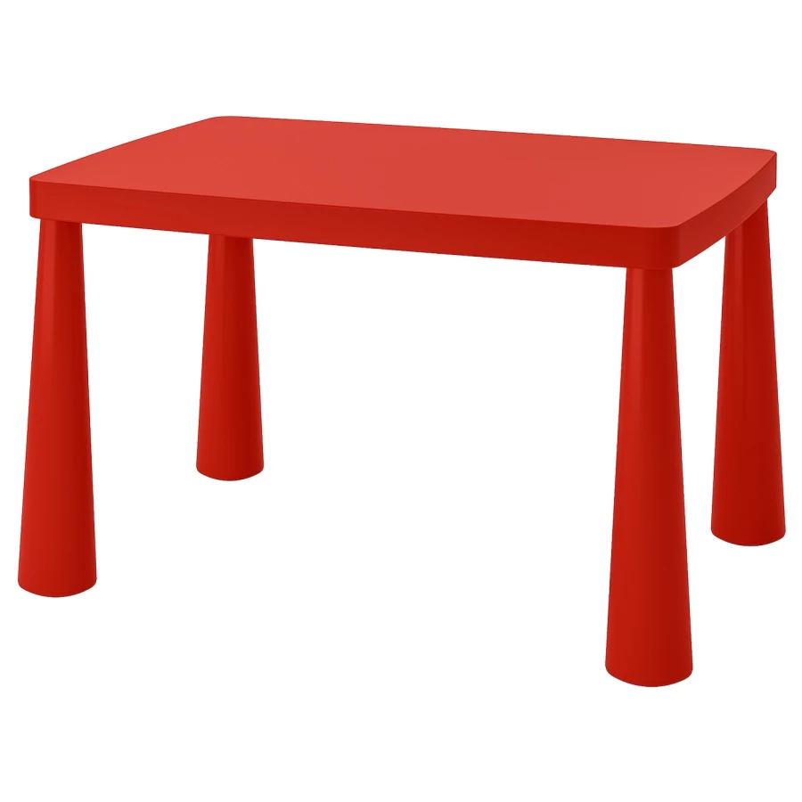 Стол детский - IKEA MAMMUT/МАММУТ  ИКЕА, 77x55 см, красный (изображение №1)