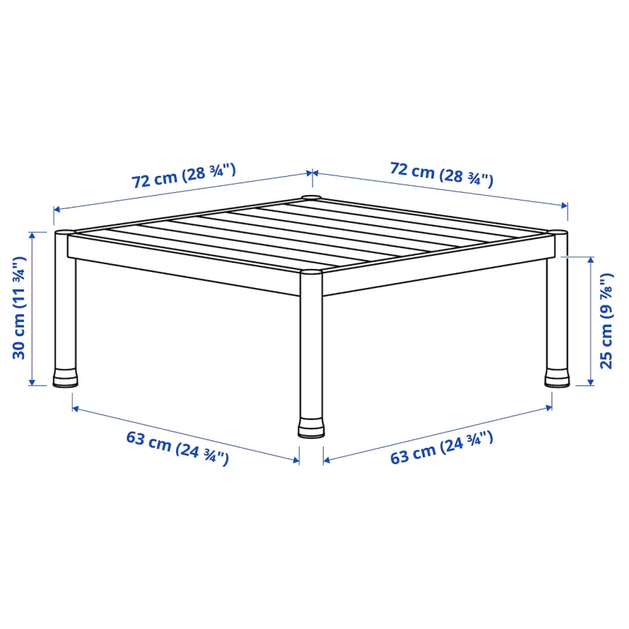 Журнальный столик, садовый - IKEA SEGERÖN/SEGERON, белый/бежевый, 73x73х30см, СЕГЕРОН ИКЕА (изображение №9)