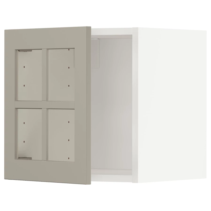 Навесной шкаф - METOD IKEA/ МЕТОД ИКЕА, 40х40 см, белый/светло-коричневый (изображение №1)