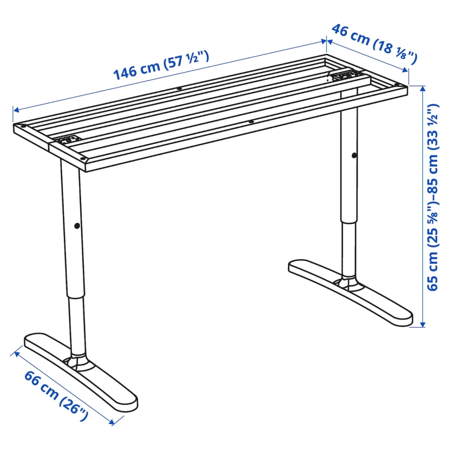 Подставка под столешницу - IKEA BEKANT, 160x80см, белый, БЕКАНТ ИКЕА (изображение №2)