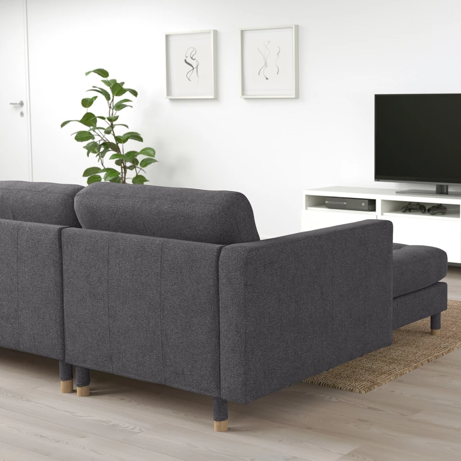5-местный диван с шезлонгом - IKEA LANDSKRONA, 78x158x360см, темно-серый, ЛАНДСКРУНА ИКЕА (изображение №3)
