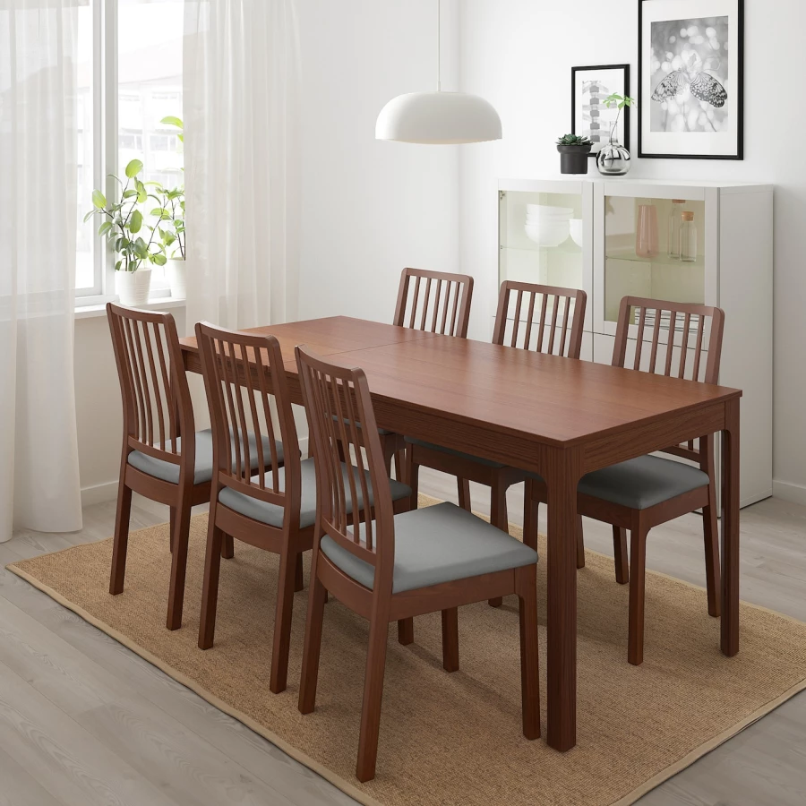 Раздвижной обеденный стол - IKEA EKEDALEN, 120/180х80 см, коричневый, ЭКЕДАЛЕН ИКЕА (изображение №3)