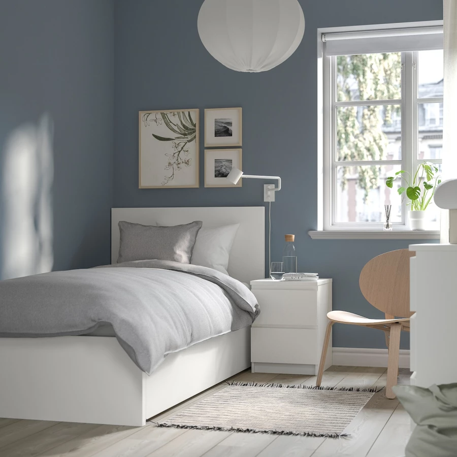 Каркас кровати с 2 ящиками для хранения - IKEA MALM, 200х90 см, белый, МАЛЬМ ИКЕА (изображение №3)