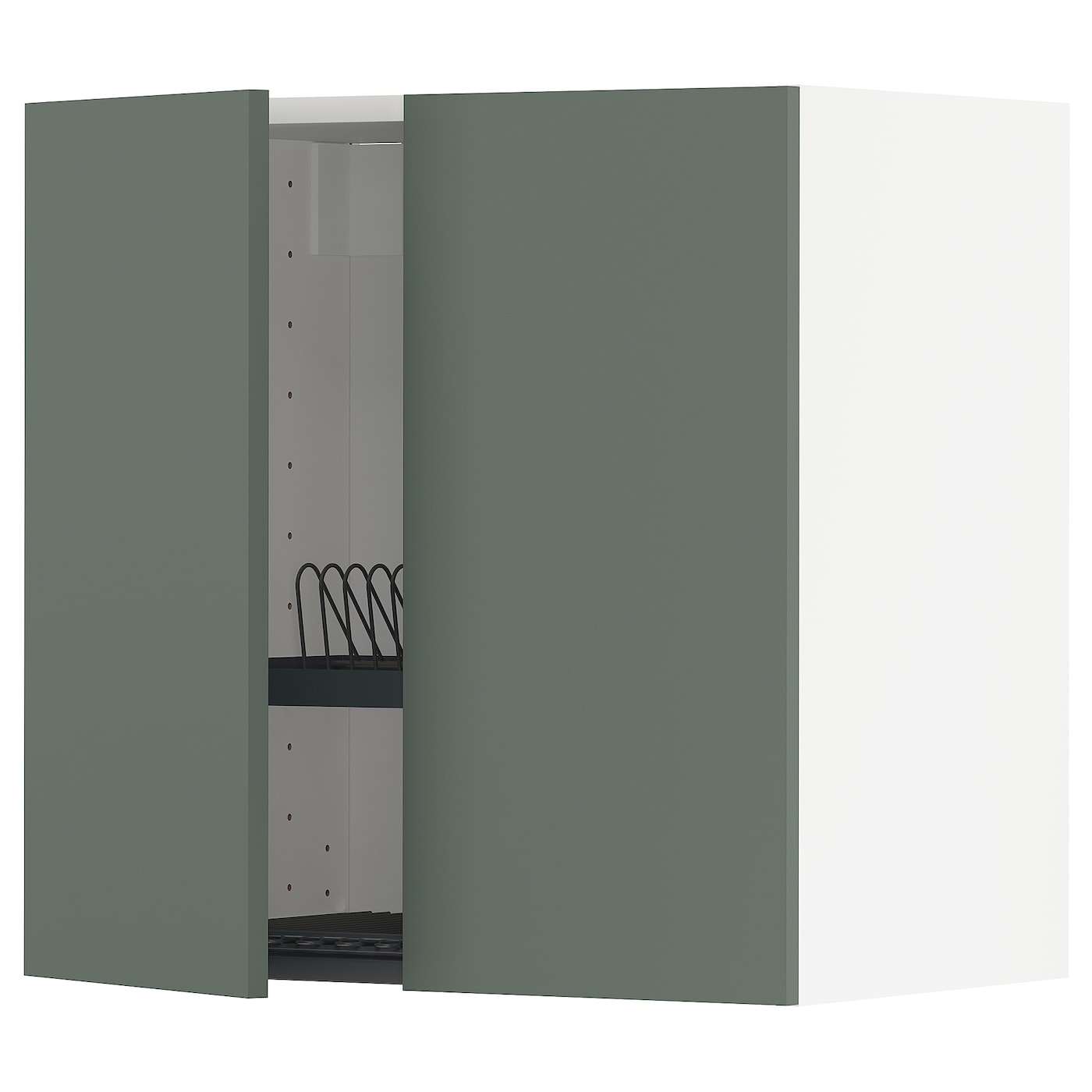 Навесной шкаф с сушилкой - METOD IKEA/ МЕТОД ИКЕА, 60х60 см, темно-зеленый/белый
