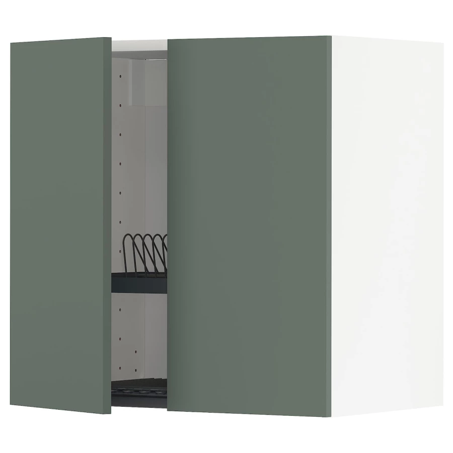 Навесной шкаф с сушилкой - METOD IKEA/ МЕТОД ИКЕА, 60х60 см, темно-зеленый/белый (изображение №1)