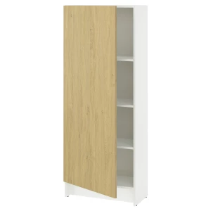 Высокий напольный шкаф - IKEA KNOXHULT/ИКЕА КНОКСХУЛЬТ, 153 см х 60 см х 31 см, белый/под беленный дуб