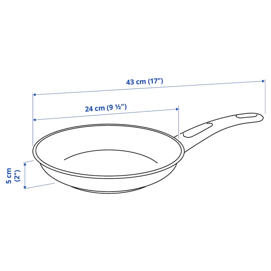 Сковорода - IKEA HEMLAGAD, 24см, черный, ХЕМЛАГАД  ИКЕА (изображение №5)