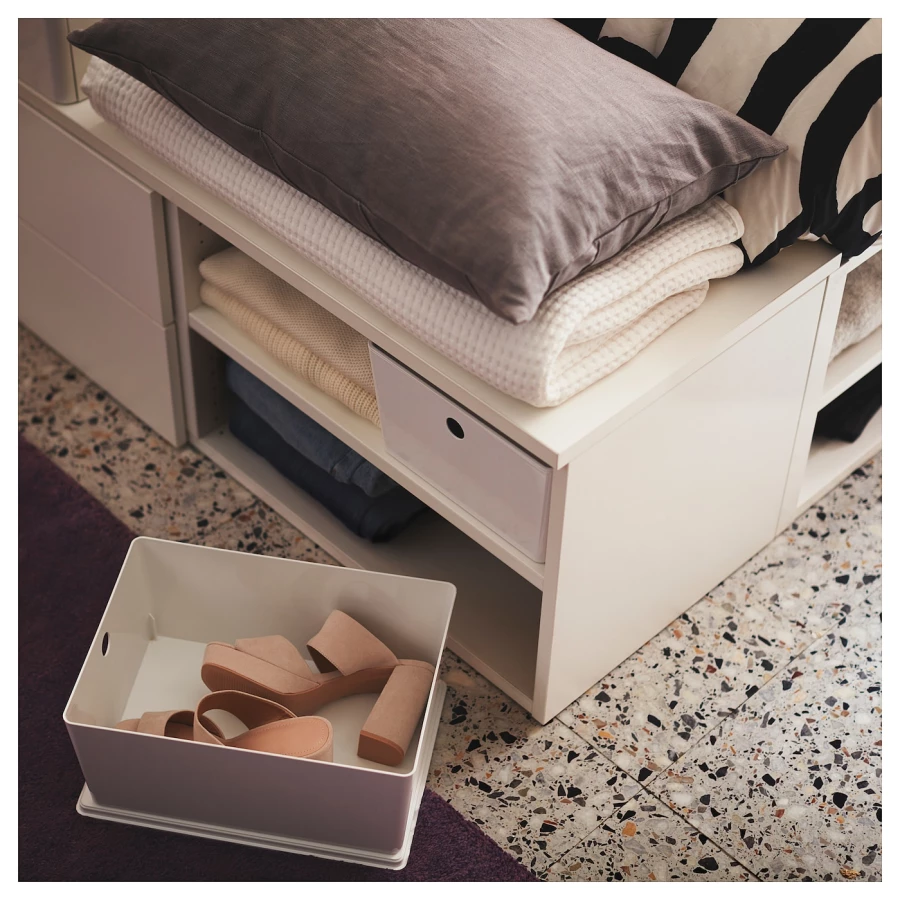 Каркас кровати с 4 ящиками - IKEA PLATSA, 200х140 см, белый, ПЛАТСА ИКЕА (изображение №6)