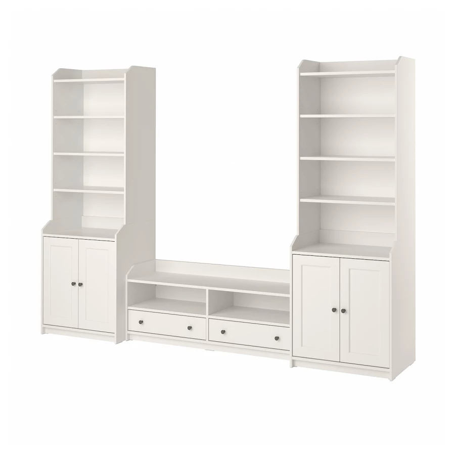 Шкаф для ТВ - IKEA HAUGA, 199x46x277см, белый, ХАУГА ИКЕА (изображение №1)