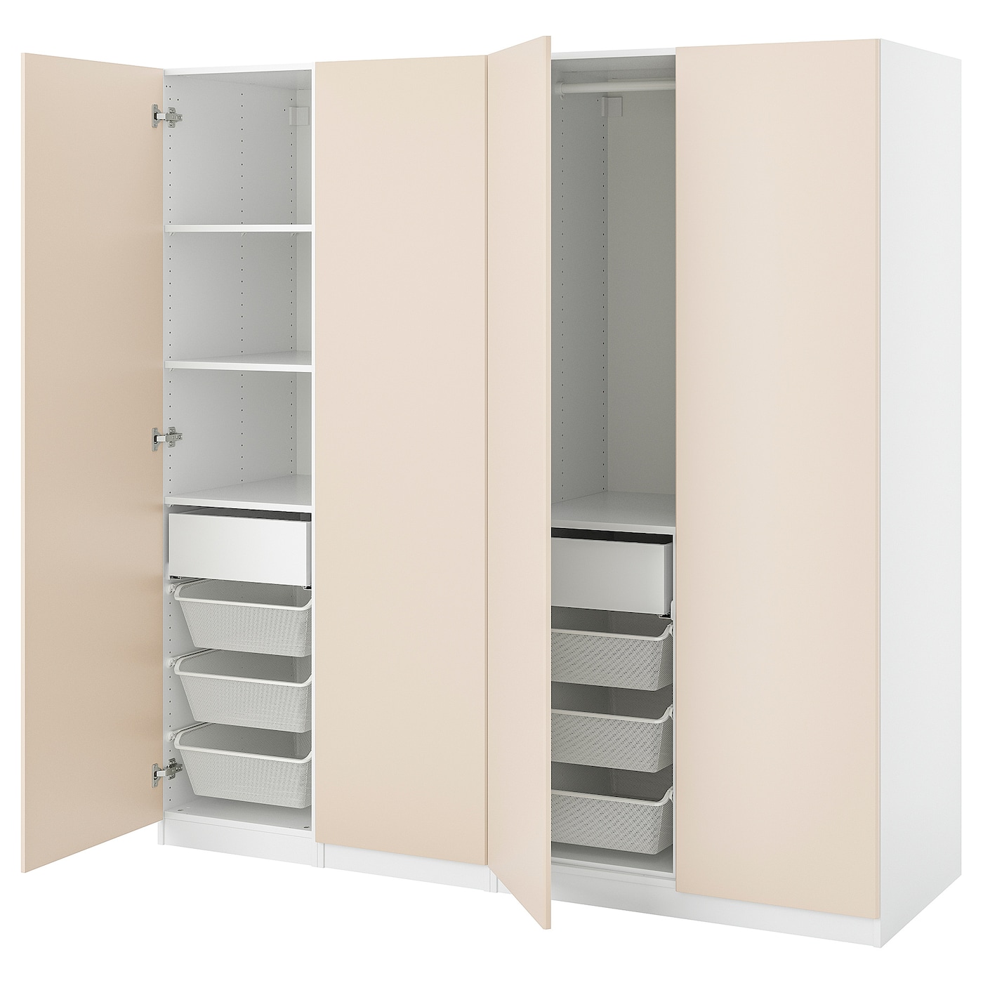 Шкаф - IKEA PAX/REINSVOLL/ПАКС/РЕИНСВОЛЛ ИКЕА, 60х200х221,2 см, белый/бежевый