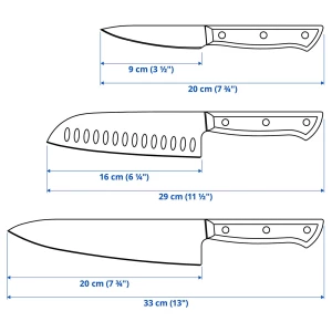 Второе фото. IKEA VARDAGEN Набор из 3 ножей ИКЕА