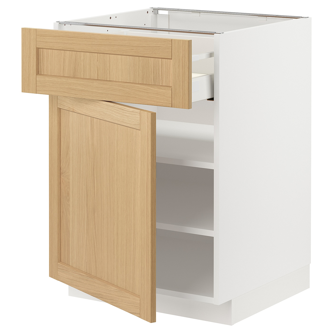 Напольный шкаф - METOD / MAXIMERA IKEA/ МЕТОД/ МАКСИМЕРА ИКЕА,  60х60 см, белый/под беленый дуб