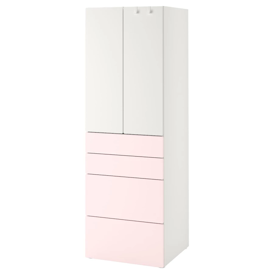 Шкаф детский - IKEA SMÅSTAD/SMASTAD, 60x42x181 см, белый/розовый, СМОСТАД ИКЕА (изображение №1)