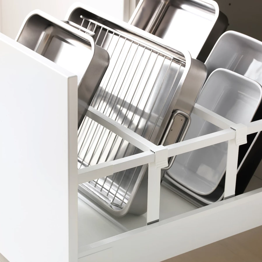 Высокий шкаф с ящиками - IKEA METOD/MAXIMERA/МЕТОД/МАКСИМЕРА ИКЕА, 200х60х60 см, белый/кремовый (изображение №3)