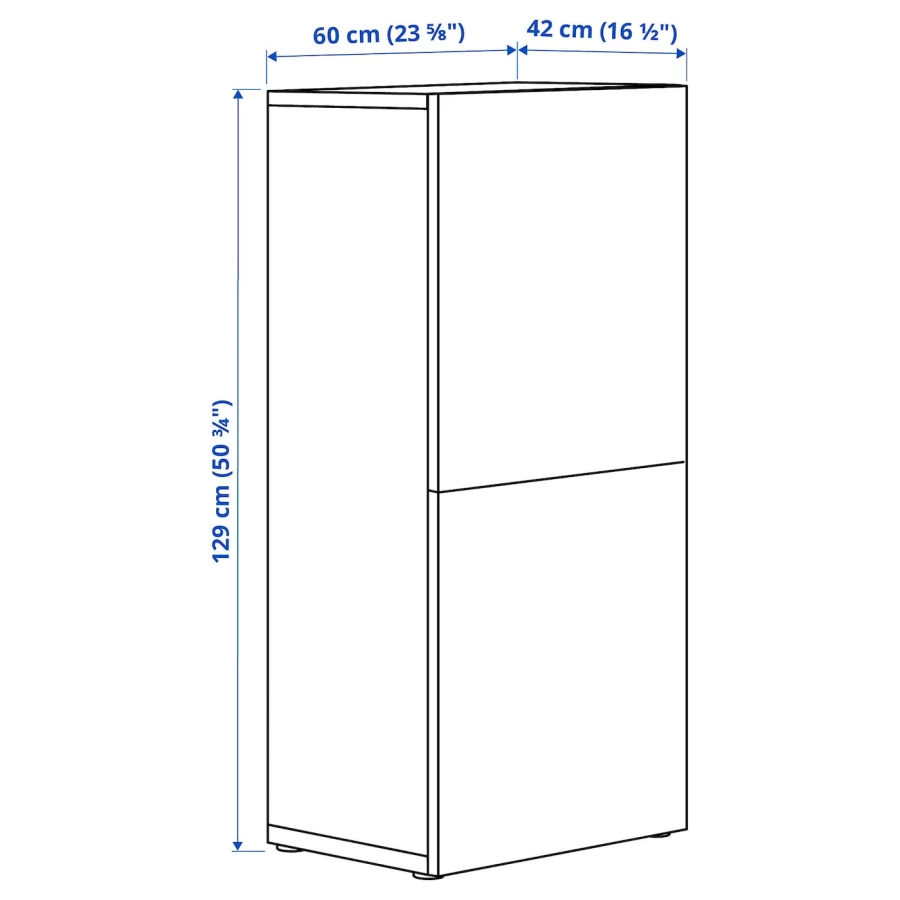 Шкаф с дверцами - BESTÅ/  BESTА IKEA/ БЕСТА/БЕСТО ИКЕА, 129х60 см, серый (изображение №3)