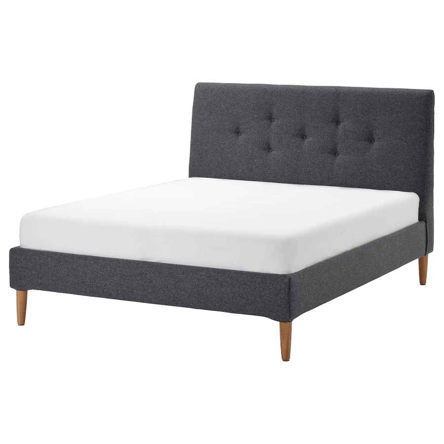 Двуспальная кровать - IKEA IDANÄS/IDANAS, 200х160 см, темно-серый, ИДАНЭС ИКЕА (изображение №1)