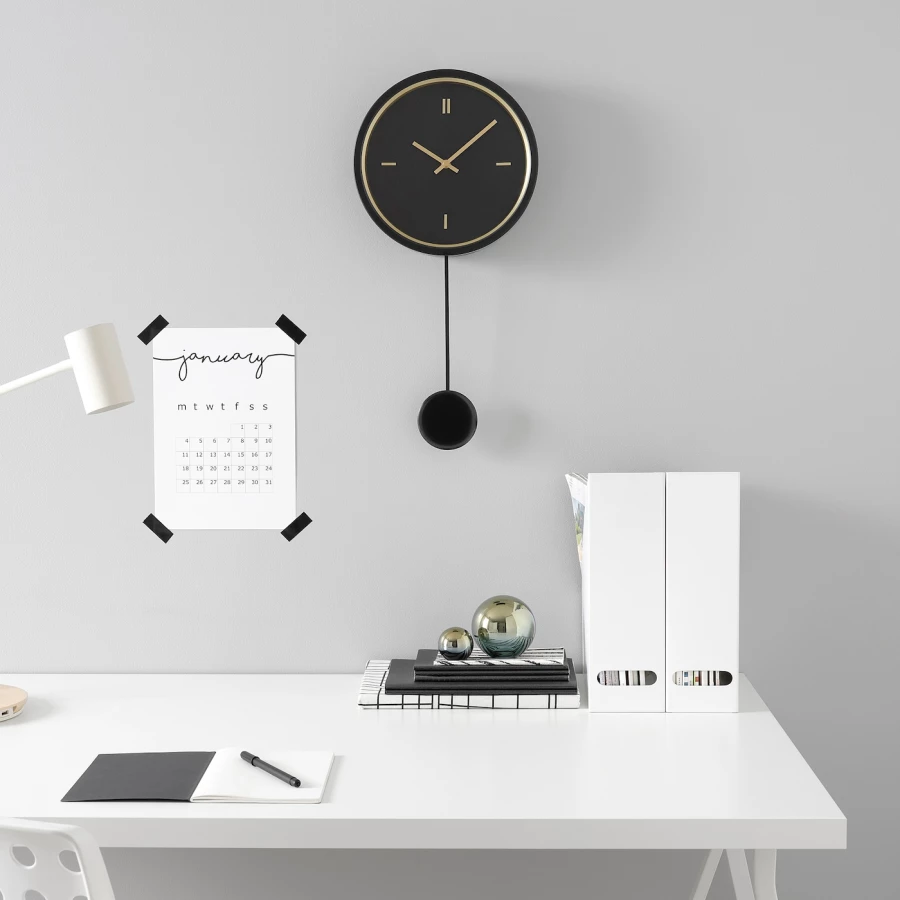 Настенные часы - IKEA STURSK/СТУРСК ИКЕА, 54х26 см, черный (изображение №4)