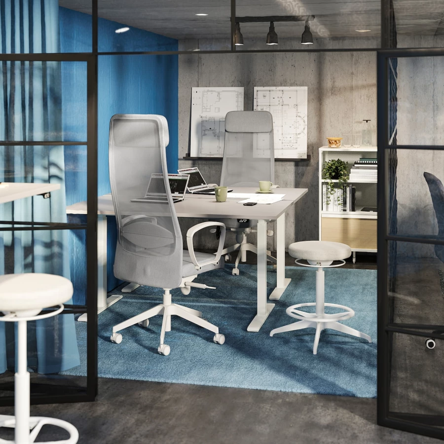 Офисный стул - IKEA MARKUS, 60x62x140cм, белый/светло-серый, МАРКУС ИКЕА (изображение №2)