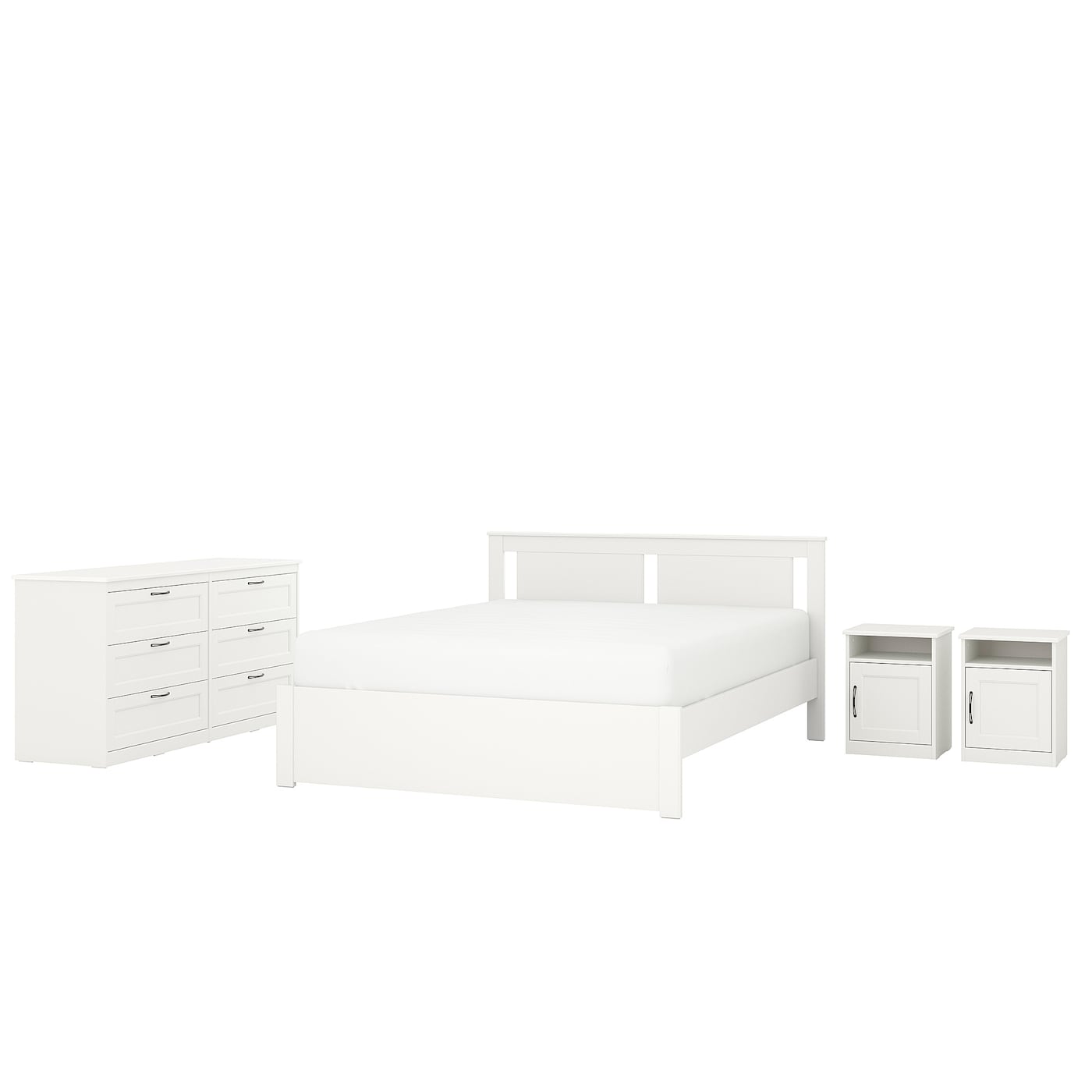 Комбинация мебели для спальни - IKEA SONGESAND, 200x140см, белый, СОНГЕСАНД ИКЕА