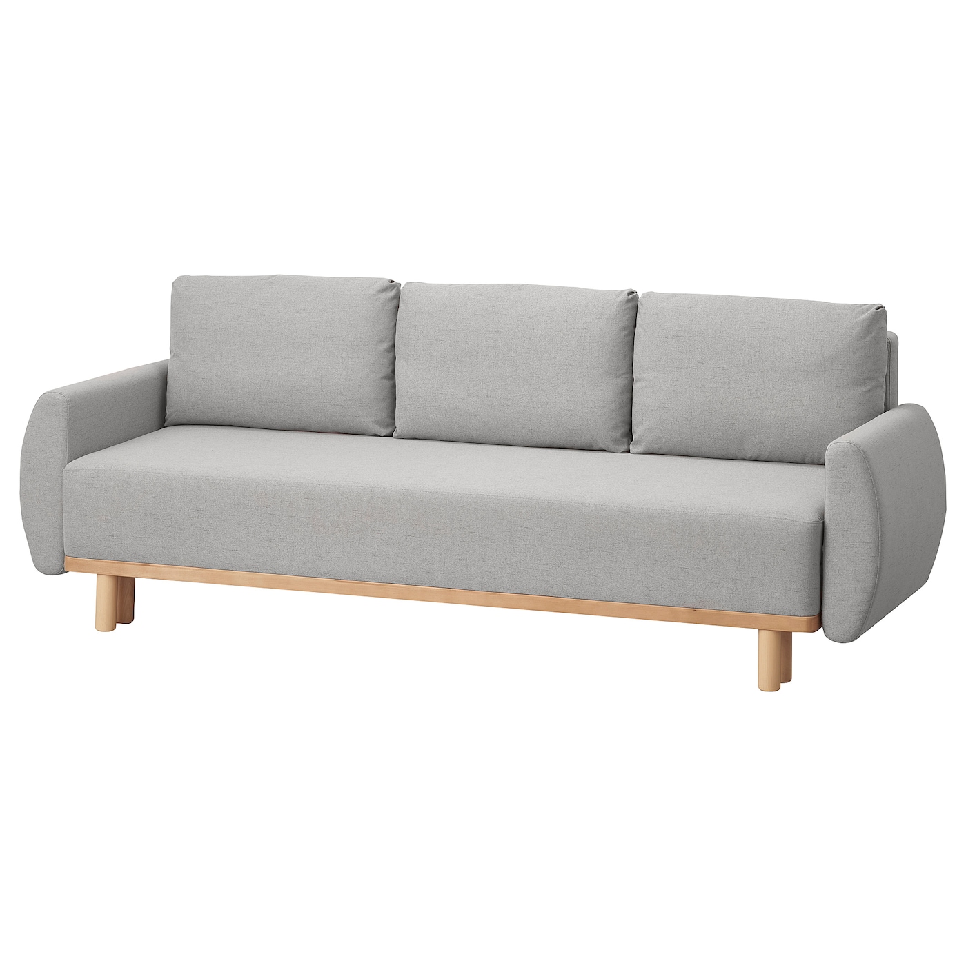 3-местный диван-кровать - IKEA GRUNNARP, 92x232см, светло-серый, ГРУННАРП ИКЕА
