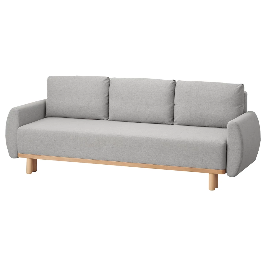 3-местный диван-кровать - IKEA GRUNNARP, 92x232см, светло-серый, ГРУННАРП ИКЕА (изображение №1)