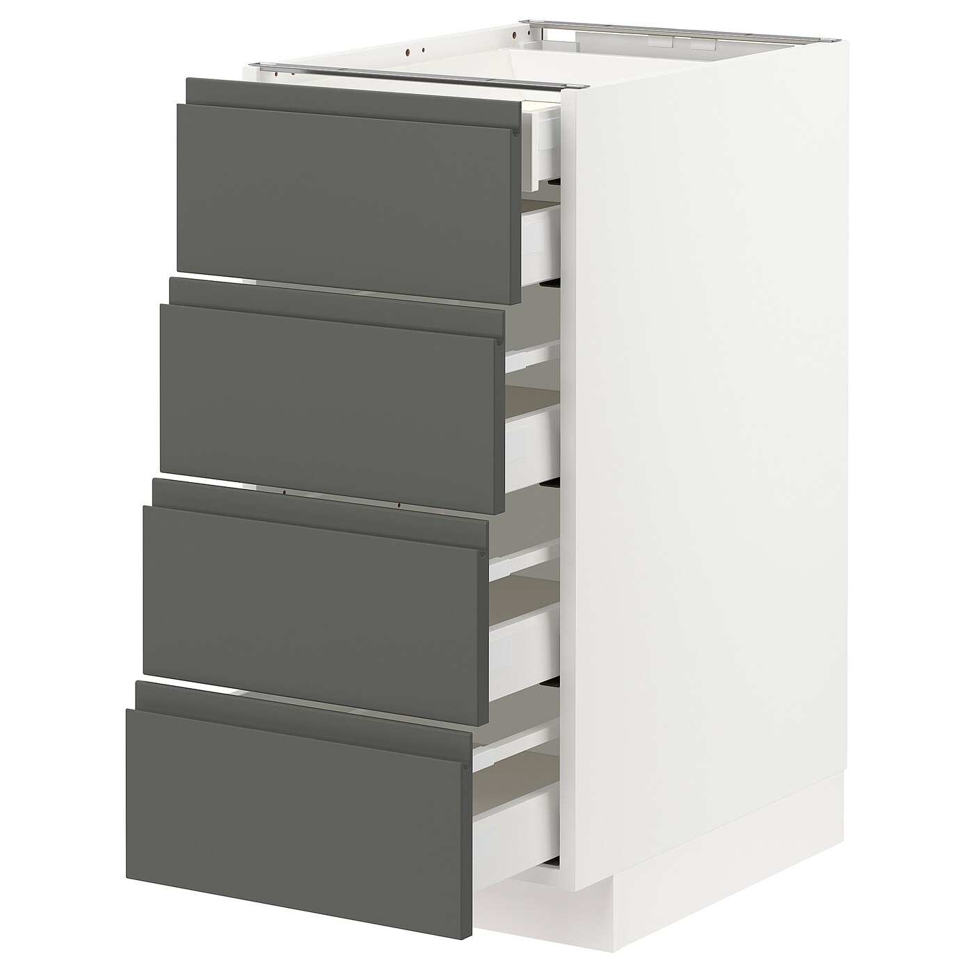 Напольный кухонный шкаф  - IKEA METOD MAXIMERA, 88x62x40см, белый/темно-серый, МЕТОД МАКСИМЕРА ИКЕА