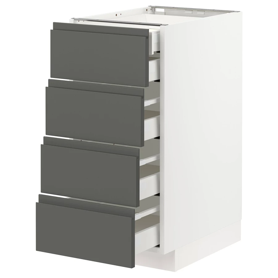 Напольный кухонный шкаф  - IKEA METOD MAXIMERA, 88x62x40см, белый/темно-серый, МЕТОД МАКСИМЕРА ИКЕА (изображение №1)