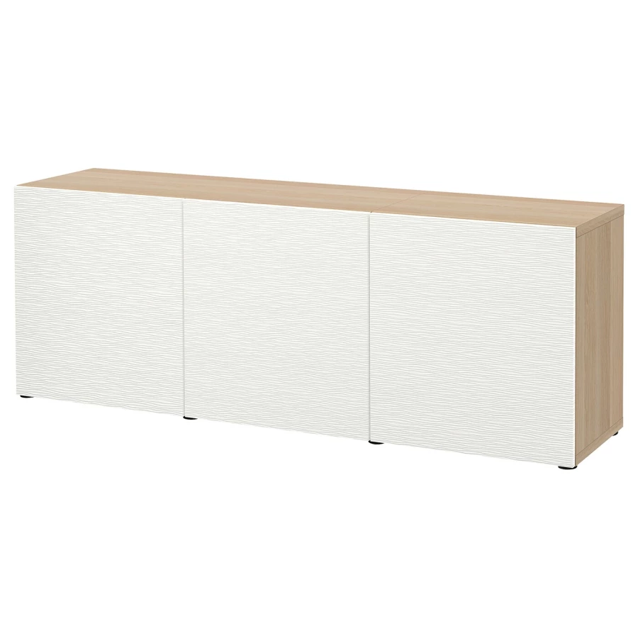 Комбинация для хранения - BESTÅ/ BESTА IKEA/ БЕСТА/БЕСТО ИКЕА, 180х65 см, белый/бежевый (изображение №1)
