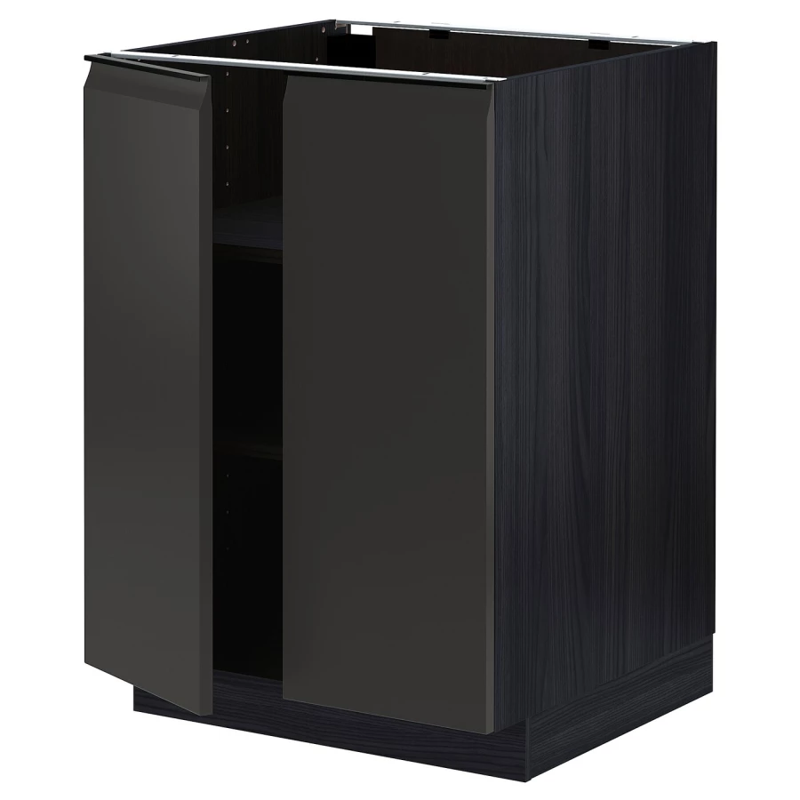 Напольный шкаф - METOD IKEA/ МЕТОД ИКЕА,  60х88 см, коричневый/черный (изображение №1)