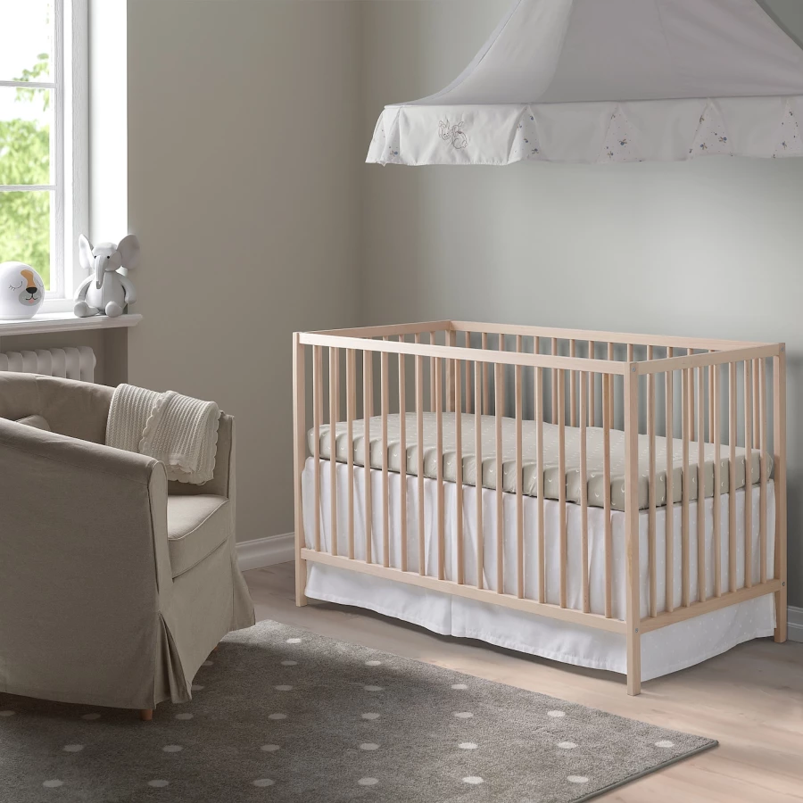 Кровать для новорожденных - IKEA SNIGLAR, 60x120 см, серый, СНИГЛАР ИКЕА (изображение №2)