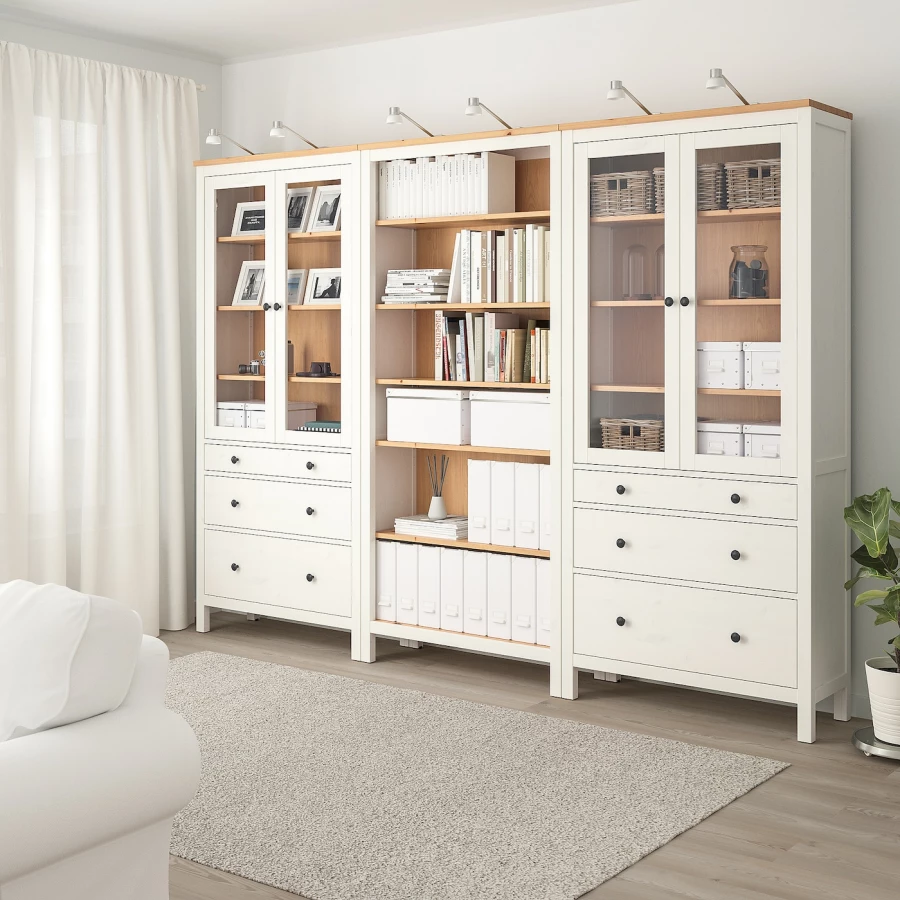 Комбинация для хранения - IKEA HEMNES/ ХЕМНЕС ИКЕА, 197x270 см, белый (изображение №4)