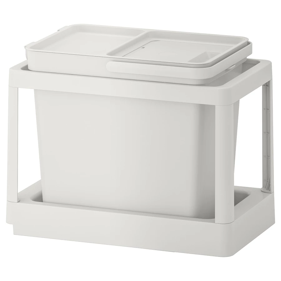 Контейнер для сортировки мусора - IKEA HÅLLBAR/HALLBAR, 22л, белый, ХОЛЛБАР ИКЕА (изображение №1)