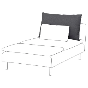 Второе фото. Внутренняя подушка спинки - SÖDERHAMN / SODERHAMN IKEA/СЁДЕРХАМН ИКЕА, 100х64 см, серый