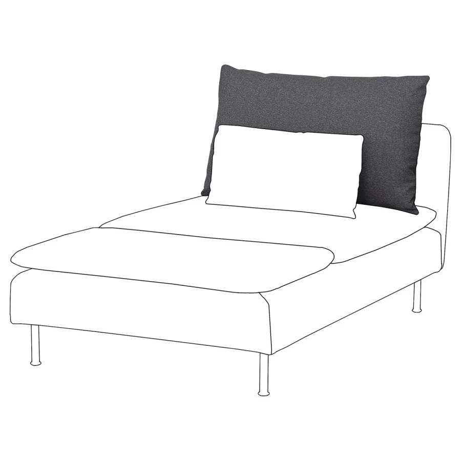 Внутренняя подушка спинки - SÖDERHAMN / SODERHAMN  IKEA/СЁДЕРХАМН ИКЕА,  100х64 см, серый (изображение №9)