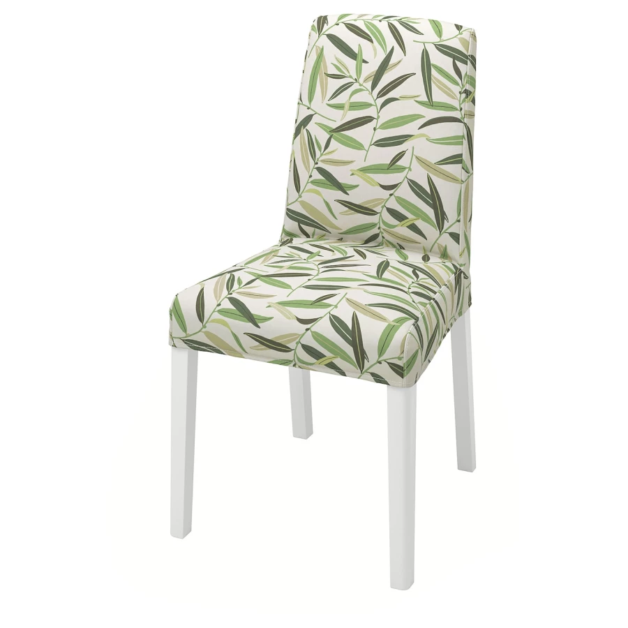 Чехол на стул - BERGMUND IKEA/ БЕРГМУНД ИКЕА,  белый/зеленый (изображение №2)