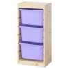 Шкаф с ящиком IKEA TROFAST/ТРУФАСТ ИКЕА, 46х30х91 см, под беленый дуб/фиолетовый