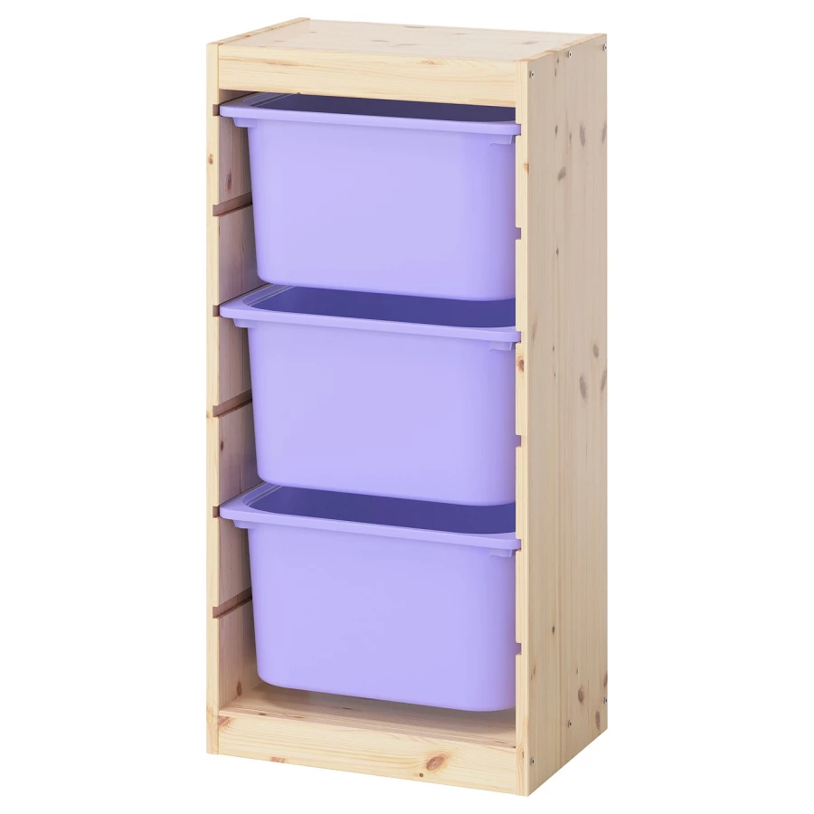 Шкаф с ящиком IKEA TROFAST/ТРУФАСТ ИКЕА, 46х30х91 см, под беленый дуб/фиолетовый (изображение №1)