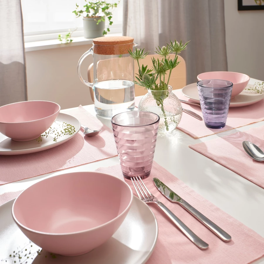 Набор стаканов, 4 шт. - IKEA GLASMAL, 340 мл, розовый/лиловый, ГЛАСМАЛ ИКЕА (изображение №4)