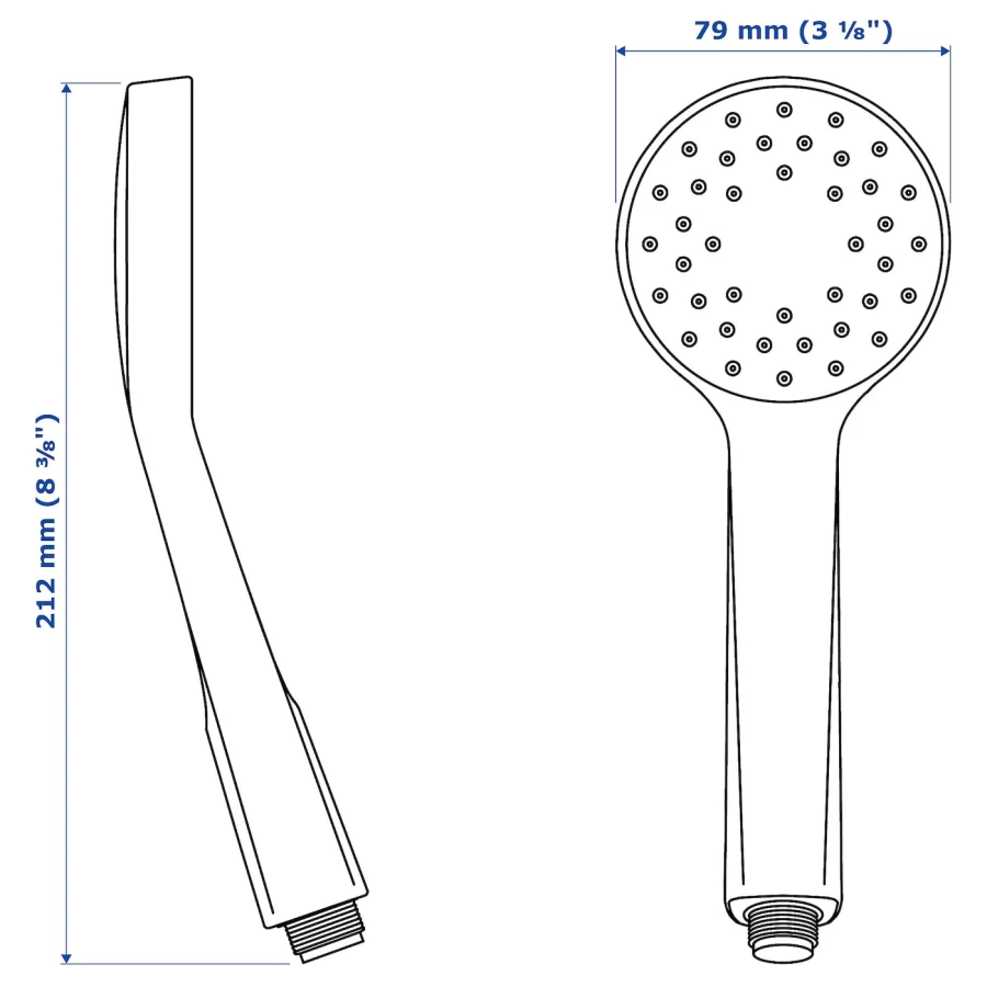 Лейки для душа - LILLREVET IKEA/ ЛИЛЛЬРЕВЕТ  ИКЕА, 8 см, белый (изображение №5)