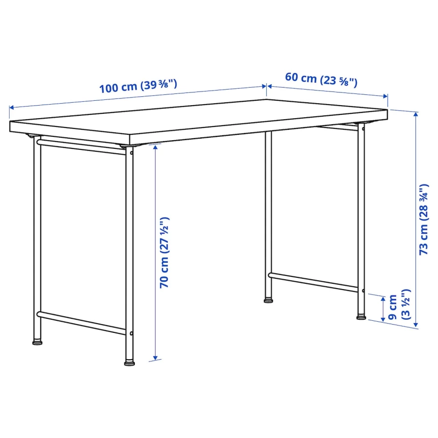 Письменный стол-  IKEA LINNMON/SPÄND, 100x60 см, белый, ЛИННМОН ИКЕА ИКЕА (изображение №5)